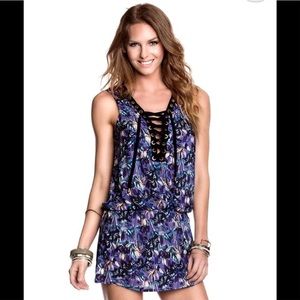Maaji Botanic Dress Cover-Up Purple Black Medium